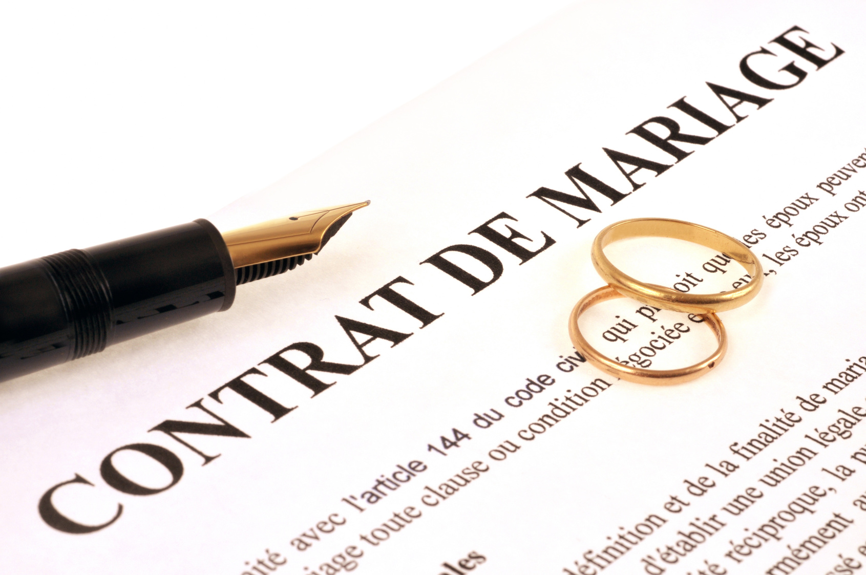 prix d'un contrat de mariage